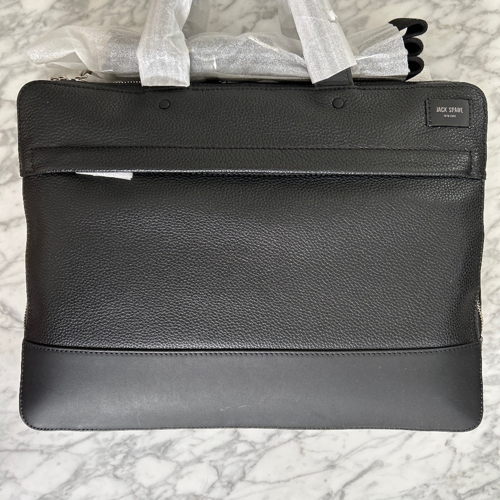 NWT Jack Spade Pebble Leather Slim Briefcase